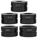 Th Pressbacken Kontur Pressbacke Rohrpresszangen-Einsätze, 5-teilig Pressbackeneinsatz, Handpresszangenbackeneinsatz Cr40, Schwarz, 12mm/15mm/18mm/22mm/28mm, für Kupferrohre, Leicht, Kompakt