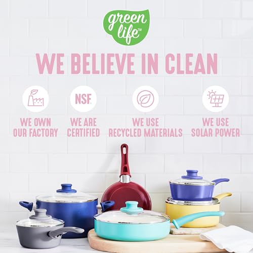 Image of GreenLife Soft Grip 8 Piece Cookware Set, Non-Toxic PFAS-Free Ceramic Nonstick, Frying, Sauce, Saute, Utensils, Glass Lids, Stay-Cool Handles, Wobble Free, Dishwasher & Oven Safe, Soft Pink