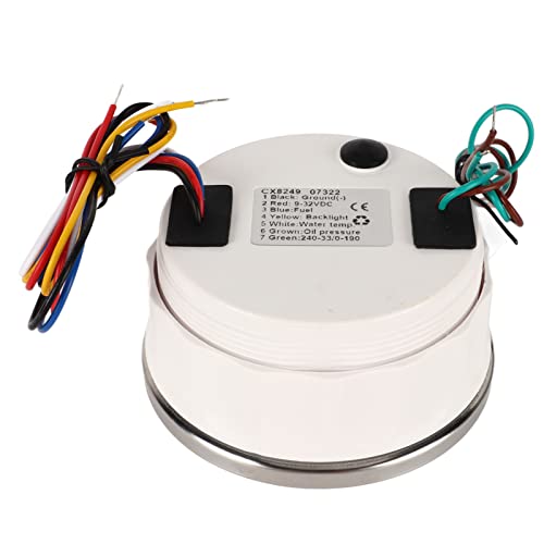 4-Zoll-Messgerät Universal 4-Zoll-85-mm-Messgerät Multifunktions-Heizöldruck-Temp-Volt-Messgerät DC8-16 V für Auto Wohnmobil Boot Motorrad 4-Zoll-Messgerät Un