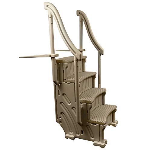 Confer Plastics Inc. Ccx-Ag 4 Step Above Ground Swimming Pool Ladder Stair Step Entry System With Handrails, Beige #TOP1