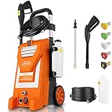 Kepma Electric Pressure Washer, 3800PSI 3.0GPM Power Washer 2000W High Pressure Cleaner Machine with 5 Nozzles, Foam Cannon for Car Washing, Driveways, Patios, Fences, Garden