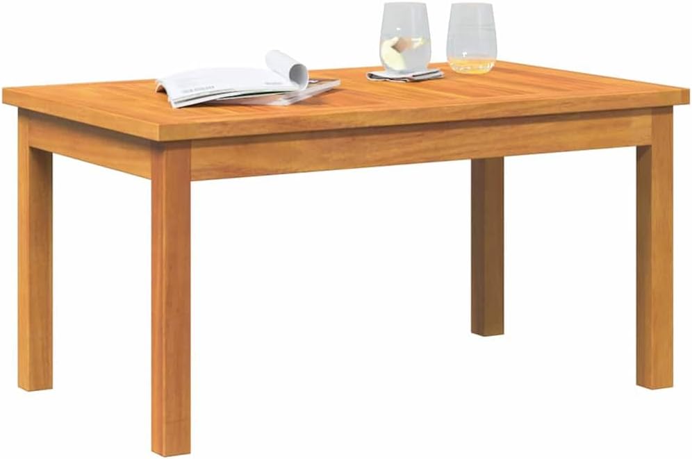 Coffee Table Oil Natural Solid Acacia Wood, Durable Outdoor Patio Furniture for Garden, Deck, or Sunroom, Easy Assembly