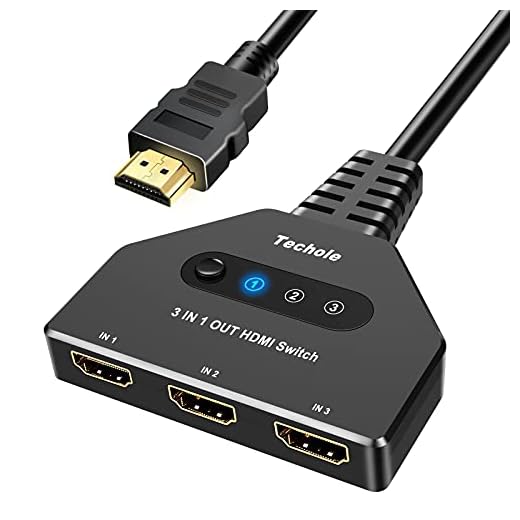 HDMI Switch 4K - Techole HDMI Switcher 3 in 1 Out HDMI Splitter, or 3 x 1, USB External Power Supported, Supports 4K 3D HD 1080P for Xbox PS4 Roku Blu-Ray Player HDTV (HDMI Switch)
