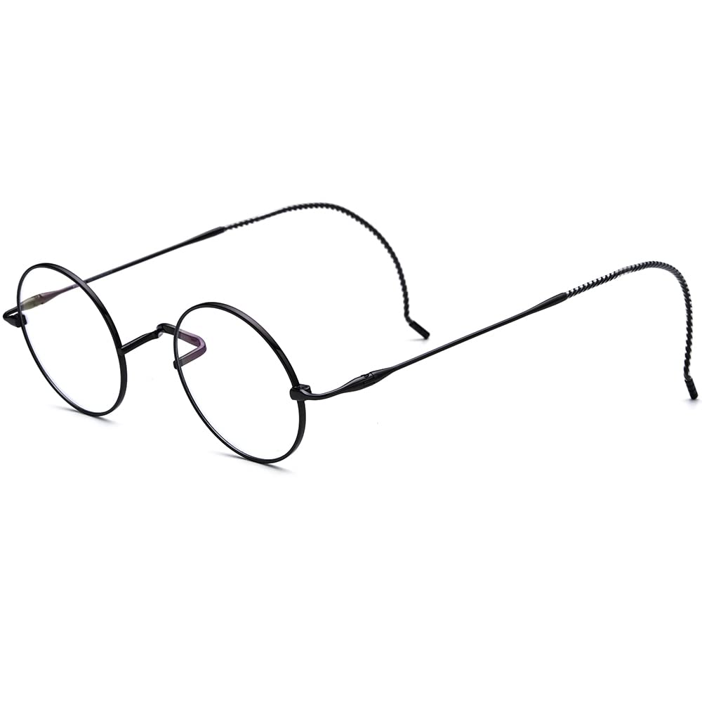 FONEX Titanium Glasses Frame Men,Vintage Retro Round Ultralight Optical Eyeglasses Women Vintage Eyewear
