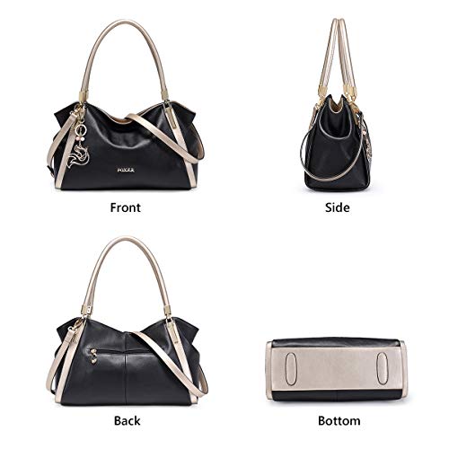 FOXER-Women-Handbag-Leather-Tote-Purse-Shoulder-Bag-Top-Handle-Handbags-Black2