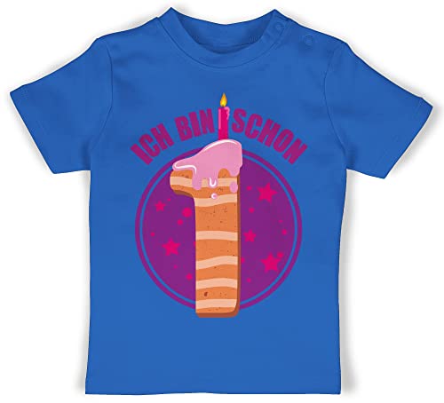 Shirtracer Baby T-Shirt „Geburtstagsherz Eins“ – Rosa, Für Mädchen & Jungen Zum 1. Geburtstag, Aus Baumwolle