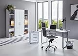 BMG-Moebel.de Büromöbel komplett Set Arbeitszimmer Office Edition MINI in Lichtgrau/Weiß...