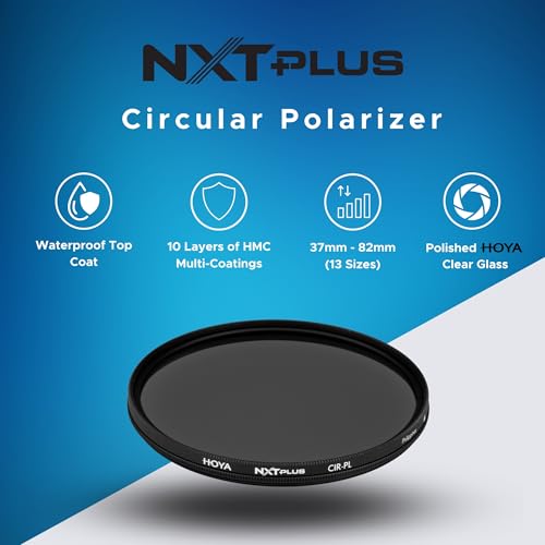 Hoya NXT Plus 72mm Polarizing Filter — Circular Polarizer with Waterproof Top-Coat, 10-Layer HMC Coatings, 1.72 Filter Factor for Faster AF, Low-Profile Aluminum Frame for Outdoor Photography