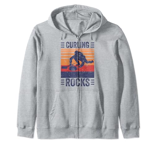 Vintage Curling Crew Deportes de Invierno Curling Rocks Sudadera con Capucha