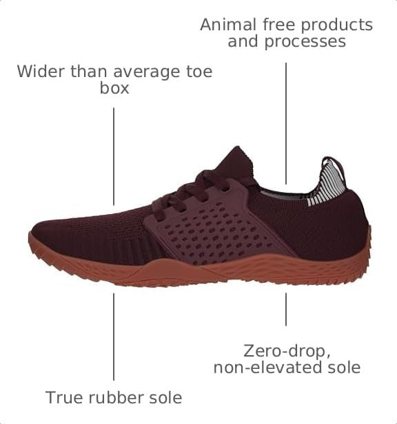 Image of WHITIN Women's Zero Drop Barefoot Trail Runner W63 | Lightweight & Breathable Knit Upper, High-Traction Rubber Outsole, Natural Stride, Versatile for Lifting, Hiking, Camping