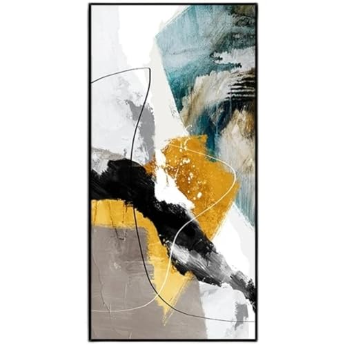 Peinture sur toile de plante art nordique abstrait noir