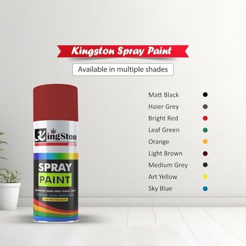 Image of Kingston Acrylic Spray Paint for Metal, Wood, Wall & Plastic, Multi-Surface DIY Paint, Quick Dry, Smooth Finish, 400ml Can, Coffee Brown, 1 Pc
