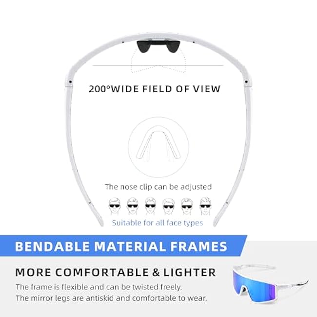 Sports Baseball Cycling Sunglasses for Men: Polarized Sunglasses for Women Youth UV400 Protection Running