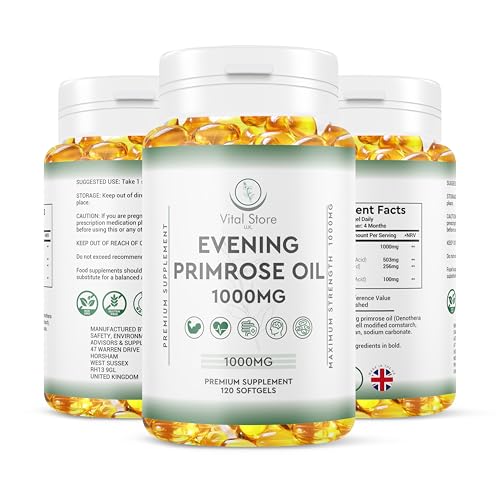 Image of Evening Primrose Oil 1000MG - 4 Month Suuply - Omega 6 & 9 - Vegan Evening Primrose Oil 1000MG