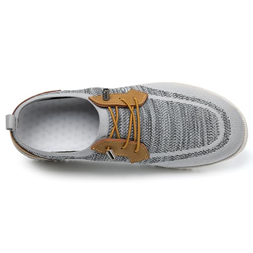 Men's Knitted Mesh Slip On Casual Loafers Breathable Lightweight Stretch Soft Sole Walking Shoes Comfortable Business Oxfords4