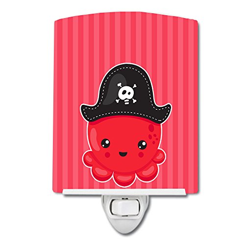 Lámpara de noche cerámica con pulpo pirata náutico