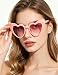 LUCKATE Heart Shaped Sunglasses 6 Pack Pink Red Glasses, Valentines Party Favors, Love Design, Galentines Night Out, Romantic Gifts(Pink)