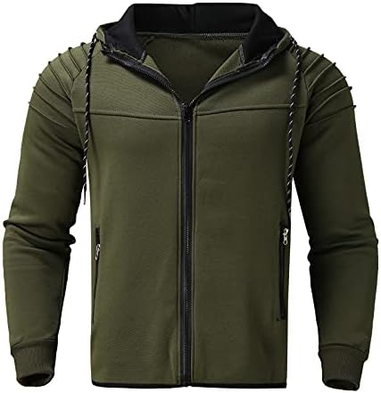 Winter Jackets for Men Hooded Long Sleeve Pocket Zipper Coat Lightweight Running Cycling Rain Jacket Winter Warm UP Thermal Softshell Cycling Jacket
