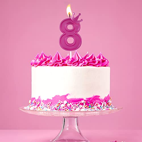 3 Inch Birthday Number Candle, 3D Number Candle With Crown Decor Large Cake Topper Number Candles For Birthday Cakes Wedding Anniversary Graduation Festival Party (Rose Red, 0) #TOP4