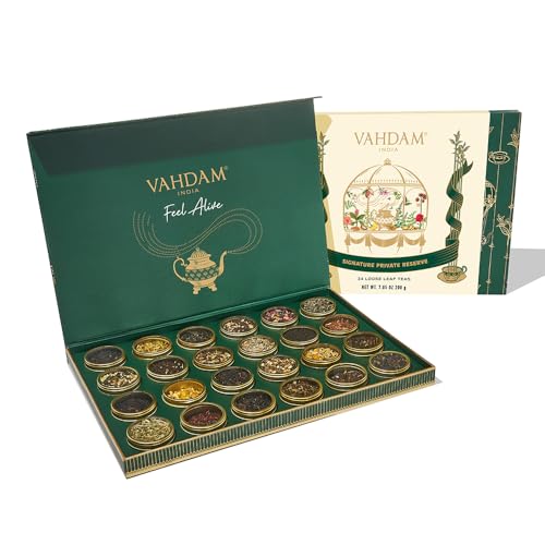 VAHDAM Luxury Tea Gift Set, 24 Unique Loose Leaf Teas
