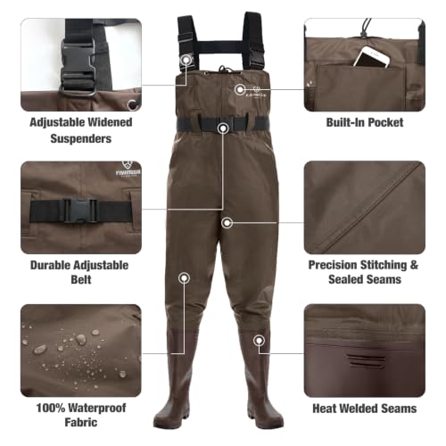 Image of FISHINGSIR Waders for Men Waterproof Women Fishing Chest Wader with Boots