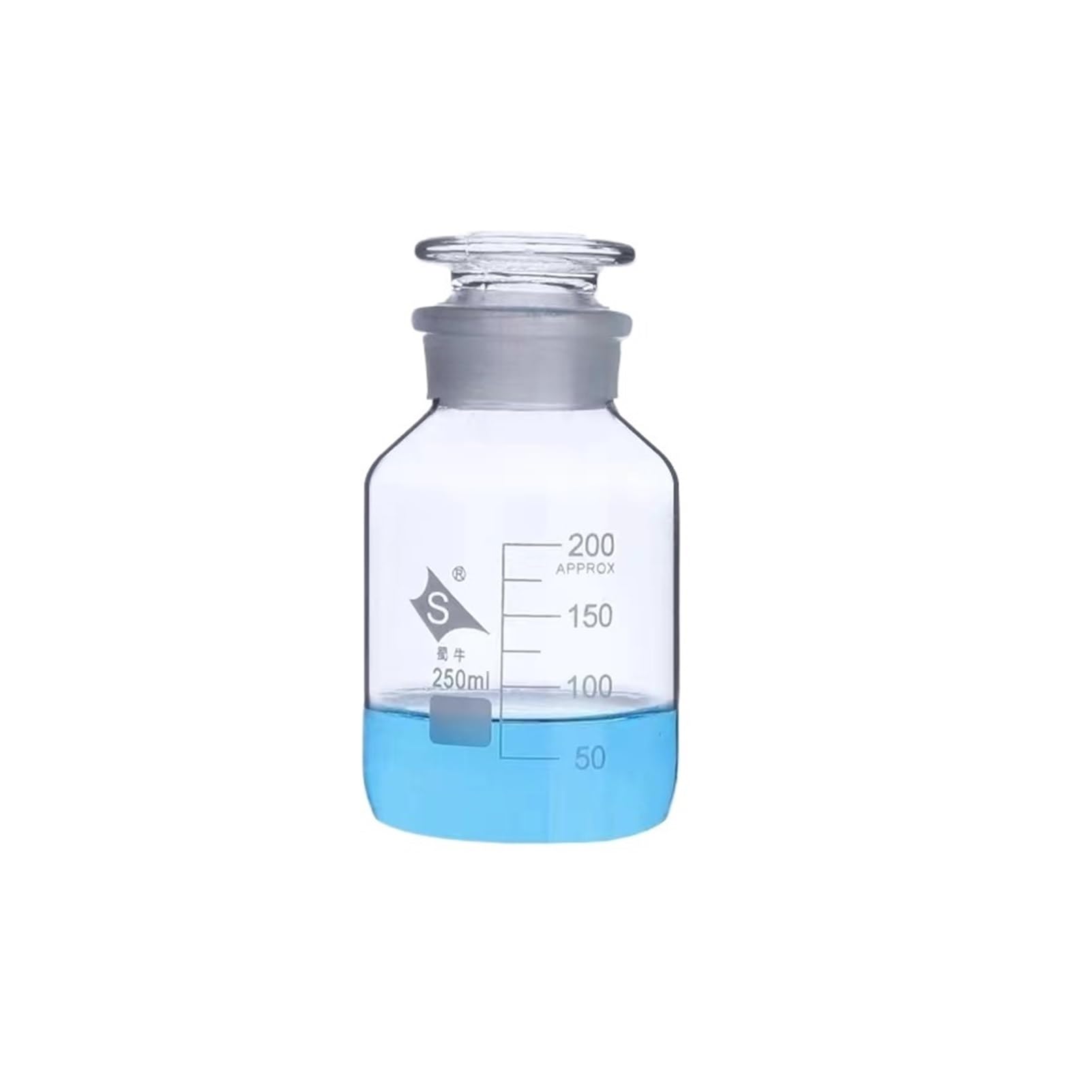 Almacenamiento de muestras de vidrio de borosilica Botella de reactivo de boca ancha de vidrio común marrón/transparente(250mL 2pcs)