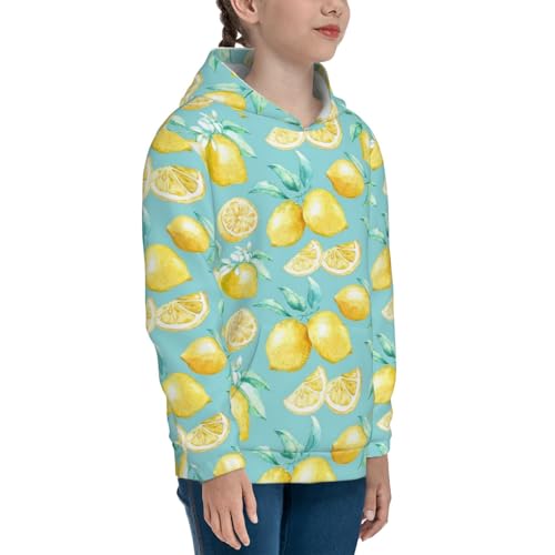 Yellow Lemon Kids Pullover Hoodies Boys Sweatshirts Girls Athletic Clothes with Pocket3