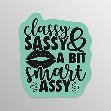 Classy Sassy & A Bit Smart Assy Vinyl Decal Sticker - Truck Car Van SUV Window Wall Cup Laptop - One 5.5 Inch Decals - MKS1557