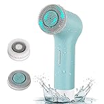 MYCARBON Face Brush IPX7 Waterproof Electric Facial Cleansing Brush Device Beauty Skin Machine for Deep Cleaning/Gentle Exfoliating/Massaging/Tighten Skin(Beige) (Blue)