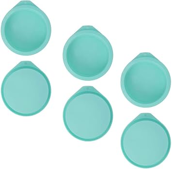6-Pack Silicone Cake Molds 4 Inch Round Cakes Pans Green Baking Pan Set Silicone Baking Mold DIY Rainbow Cakes and Round Resin Coaster Molds, 0.8 Inch Deep Green