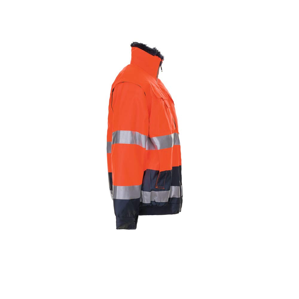 Planam 2046064 Warnschutz-Komfortjacke, Orange/Marine, Größe XXXL