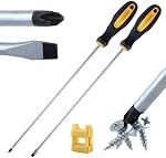 LEONTOOL 2 Pièces 12" Jeu de tournevis long à fente et à vis Phillips, tournevis à lame longue plate et tournevis croisé, tourne-vis magnétique étendu avec démagnétiseur