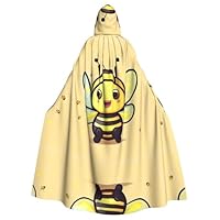 PHAYAH Yellow Bee Pattern Hooded Poncho Unisex Christmas Hoodie For Cosplay Halloween Costume Party Masquerade