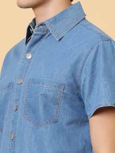 Image of KOTTY Men's Textured Casual Shirt - Long Sleeve||Button-Down Collar||Classic Fit