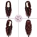 NAYOO Long Burgundy Wig for Women, 26 Inch Wine Red Wigs for Women, Burgundy Wavy Wigs Easy to Put, Red Halloween Wigs