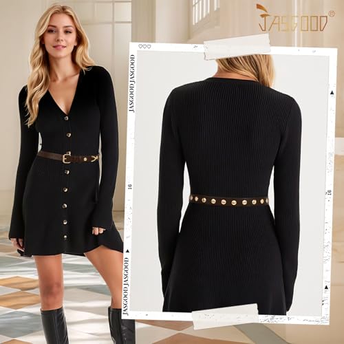 JASGOOD Studded Belt for Women Fashion Leather Belt for Jeans Punk Studded Belt for Ladies Dress Pants2