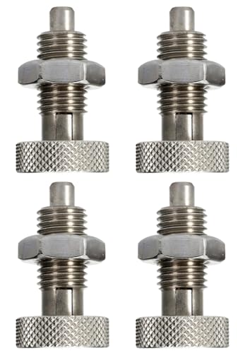 MerciL 4Pcs Hand Retractable Spring Plunger, Stainless Steel Quick Release Pin M6 Lock Out with Knurled Handle for Rolling Toolbox Packout Tool Box Accessories