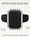 Rinfit Women's Silicone Wedding Band - Promise Rings for Her - Emerald Cut with Cubic Zirconia - Black/Silver - Size 7