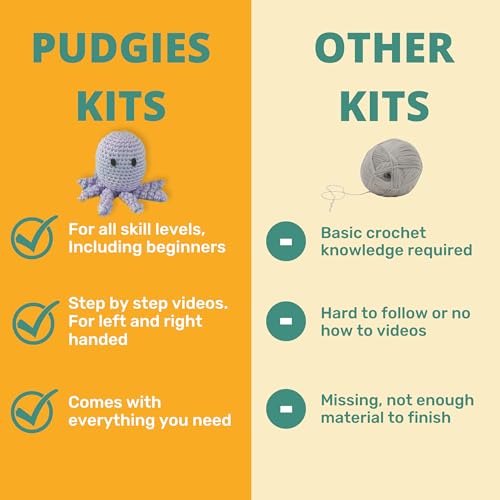 Image of LEISURE ARTS Pudgies Animals Crochet Kit, Piggy, 3 inch, Complete Crochet Kit, Learn to Animal Starter Kit for All Ages, Includes Instructions, DIY Amigurumi Kits