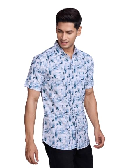 Image of Pinkmint Stylish Shirt for Men ll Printed Half Sleeve Shirt's ll Regular Fit Chest Pocket Shirt