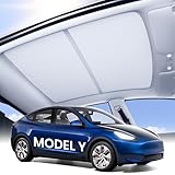 Zanch Tesla Model Y Sunshade Roof [2025 Cooling Tech, UV Reflective] Magnetic No Sag Foldable Roof Glass Sun Shade for Model Y (2020-2025) Tesla Accessories 2025- Grey