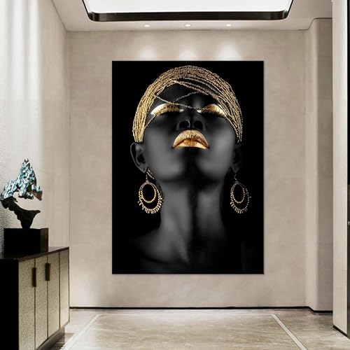 Peinture fille africaine maquillage doré pour vibrer au quotidien