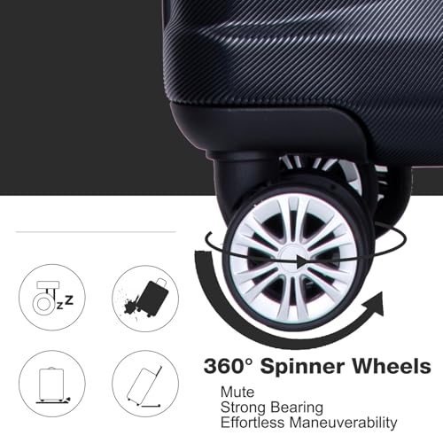 Expandable Hard PC 5-Piece Luggage Set with Lock & Wheels - Versatile Travel Solution in Black2