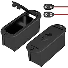 DAIERTEK 9V Battery Holder with Connector Cover 9 Vlot Battery Holder Case Box for Guitar Bass Pickup -2Pcs
