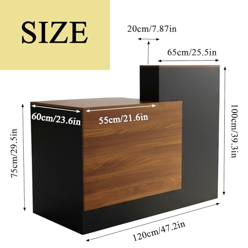 image for Horseo Modern Reception Desk，Front Reception Counter Table with Thre