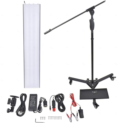 YXYLJOZ Lampe Portable de détection de Bosses sur Voiture, projecteur LED pour la réparation de carrosserie, Lampe PDR réglable avec Support et Roues pour la réparation de Bosses – vue 2
