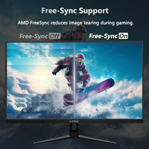 Z-Edge 24 Zoll 240Hz Gaming Monitor 1ms MPRT Full HD IPS Panel, 350cd/m² Helligkeit, HDR10, FreeSync, HDMI & DisplayPort, VESA Kompatibel - Schwarz