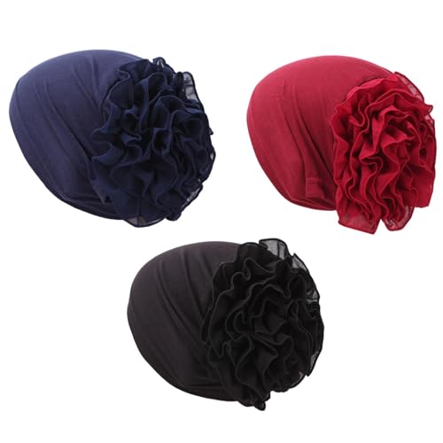 Raylans Women Flower Elastic Turban Beanie Wrap Chemo Cap Hat