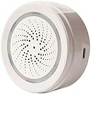 【Sirenenalarm 3 IN 1-2 Stromversorgung】 Sirene mit Temperatur- und Feuchtigkeitssensor. Advanced Power-Off Memory-Funktion, im plötzlichen Ausschaltzustand speichert die Sirene die Parameter, die in der App eingestellt wurden, bevor die Sirene beim Einschalten den normalen Arbeitsstatus rechtzeitig wieder aufnimmt, schnelle Wiederherstellung. 2 Stromversorgung: MINI-USB ODER BATTERIE. Es kann mit dem normalen Adapter eines jeden Telefons über eine Mini-USB-Leitung mit Strom versorgt werden.