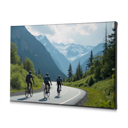 Toile de Pâques cyclistes en montagne pour un salon lumineux